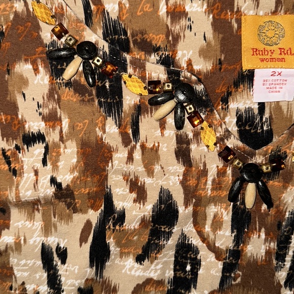 Ruby Rd: Mixed Media Top - Picture 5 of 9